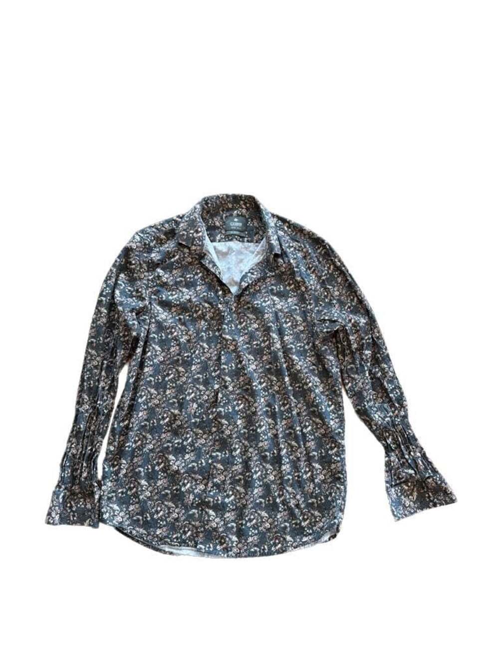 Cobb Italy Slim Fit Floral Print Long Sleeve Button Down Shirt Size 42cm 16.5
